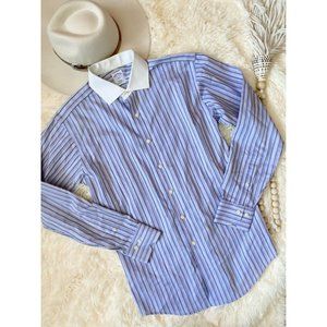 VINTAGE 1970S BROOKS BROTHERS STRIPE COTTON BUTTON UP